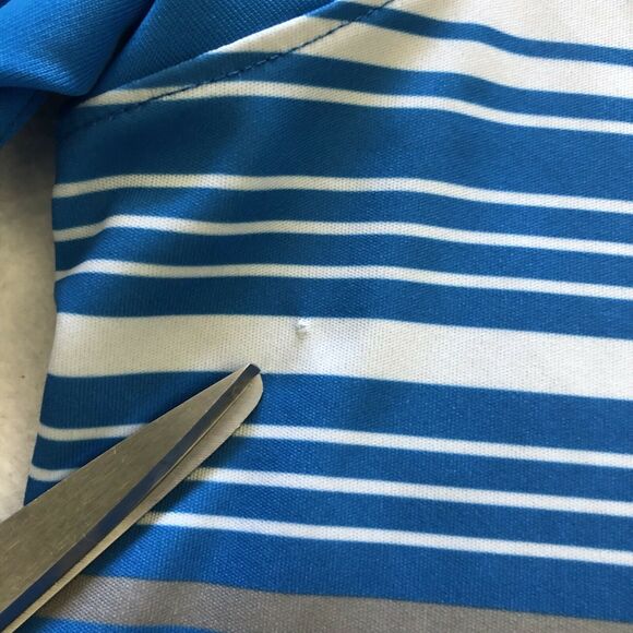 Oakley Men Blue Gray Stripe Regular Fit Short Sleeve Hydrolix Golf Polo Shirt XL - Picture 6 of 11